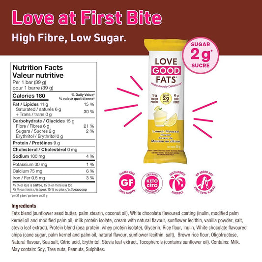 Love Good Fats Lemon Mousse Bar | Keto-Friendly, Gluten-Free, Low-Carb Snack - Healthily Ever After