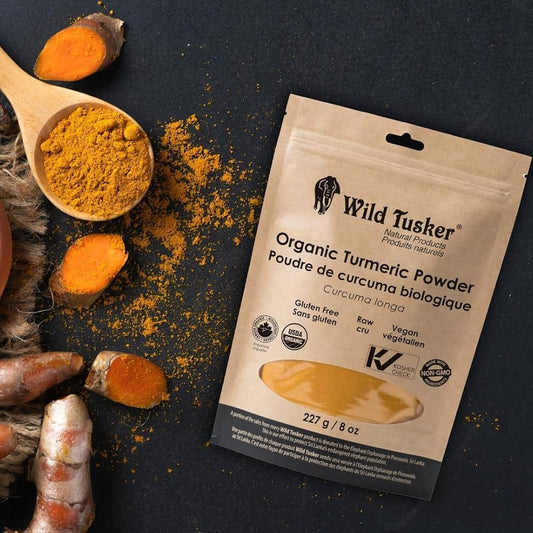 Wild Tusker Organic Turmeric Powder 227g – USDA & Canada Organic, Non-GMO, Gluten-Free, Vegan, Curcumin-Rich - Healthily Ever After