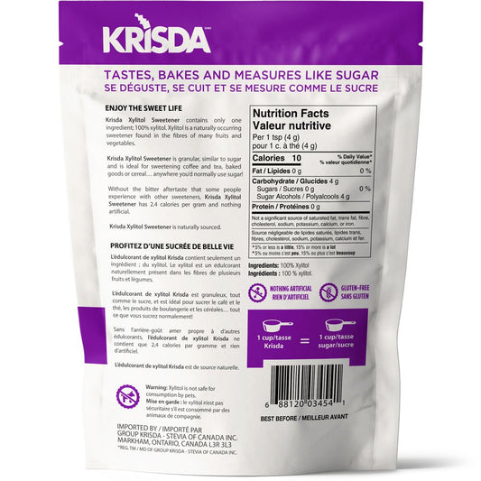 Krisda Xylitol Sweetener | Zero Sugar, Keto-Friendly, Non-GMO, Gluten-Free, Kosher Sugar Substitute - Healthily Ever After