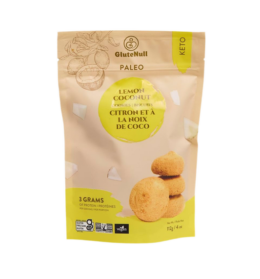 Glutenull Keto Cookies – Light Lemon Coconut (112g) | Vegan, Gluten-Free, Low-Carb Snack