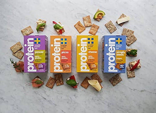 Swedish Protein Deli Low Carb Crackers – High Protein, Keto, Gluten-Free Snack | Cheese, Pizza, Taco, Simply Seeds Flavours | Healthily Ever After `