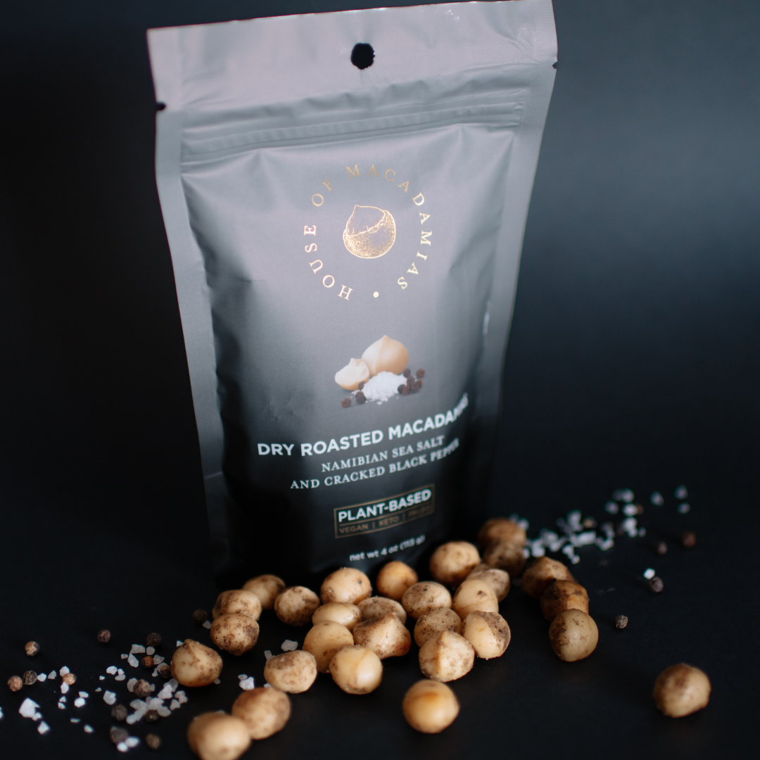 House of Macadamias Dry Roasted Macadamia Nuts – Sea Salt & Black Pepper | 40g or 113g | Keto, Vegan, Paleo
