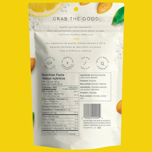 Handfuel Dry Roasted Lemon Marcona Almonds – Vegan, Non-GMO, Low Sodium - Healthily Ever After