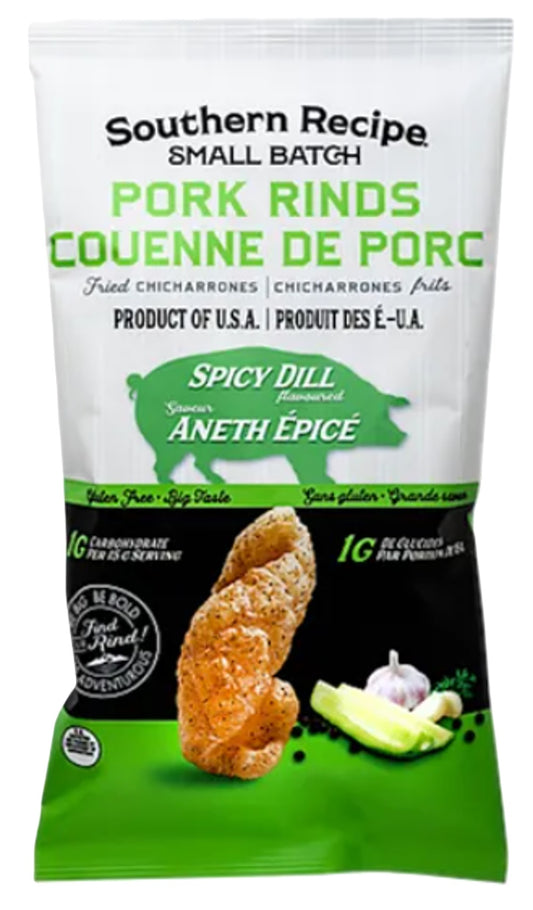 Southern Recipe Pork Rinds Spicy Dill 85g – Case of 15