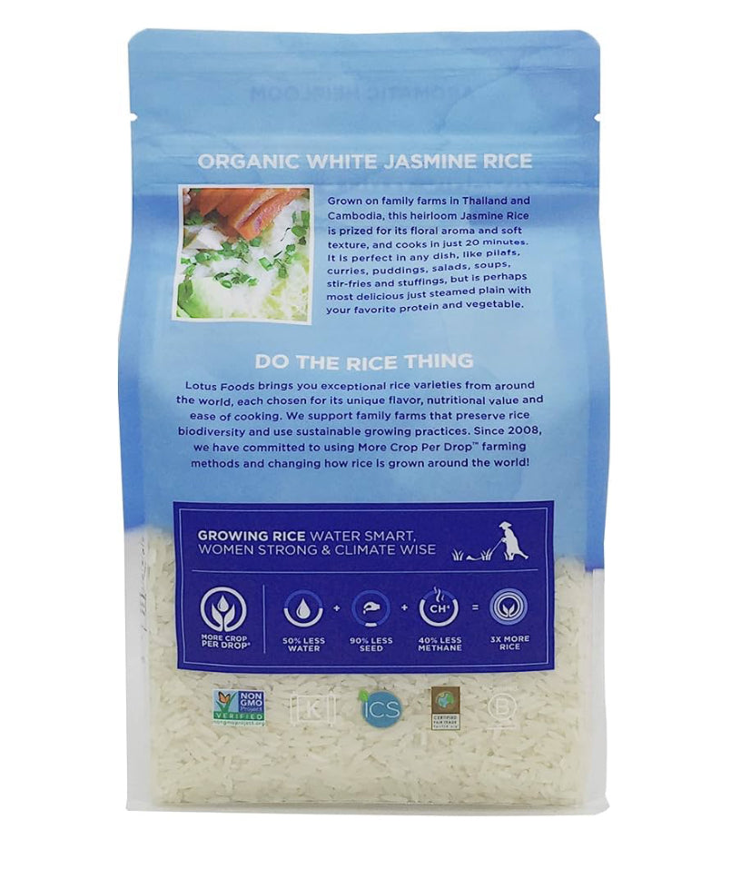 Organic White Jasmine Rice – 850g | Aromatic, Fluffy, Non-GMO | Ideal for Stir-Fries & Curries - Healthily Ever After