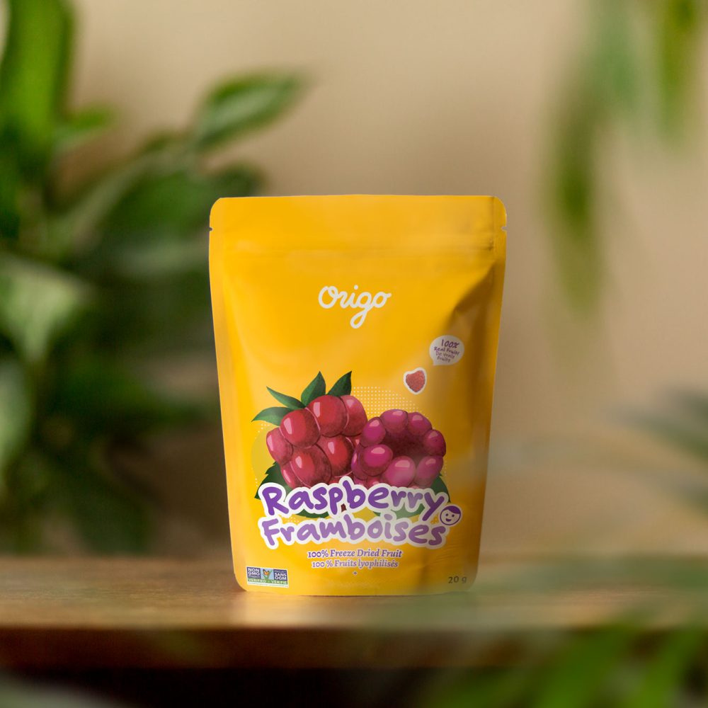 Origo Freeze-Dried Raspberries | 100% Real Fruit | No Sugar Added | Vegan, Gluten-Free, Non-GMO | Made in Canada Healthy Snack - Healthily Ever After