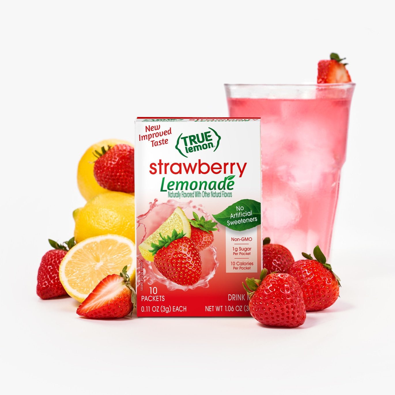 True Citrus Strawberry Lemonade – Low Sugar Natural Drink Mix
