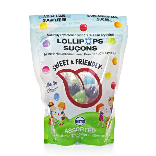 Sweet & Friendly Natural Sugar-Free Erythritol Lollipops | Keto, Vegan, Tooth-Friendly Treats | Aspartame-Free, Diabetic Safe | Healthily Ever After - Healthily Ever After