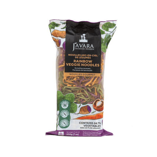 Javara Gourmet Veggie Noodles – Rainbow | 200g | Multi-Vegetable Blend, Plant-Based, Non-GMO
