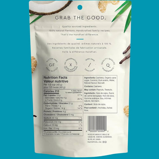 Handfuel Coconut Cashews – Non-GMO, Gluten-Free, Vegan - Healthily Ever After
