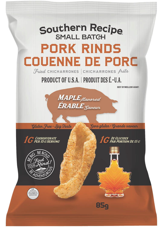 Southern Recipe Pork Rinds Maple 85g – Case of 15