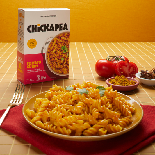 Chickapea One Pot Spiral Tomato Curry Pasta | Vegan, High Protein, Gluten-Free Dinner 198g