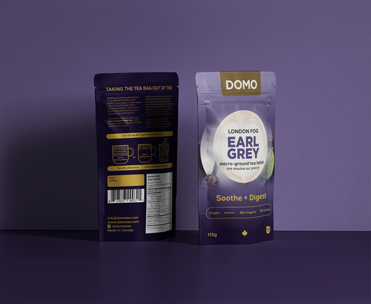 DOMO London Fog Earl Grey Tea – 115g | Instant Micro-Ground Black Tea Latte