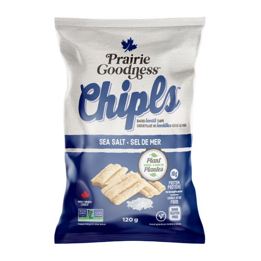 Prairie Goodness Chipls Baked Lentil Chips Sea Salt 120g – Case of 12