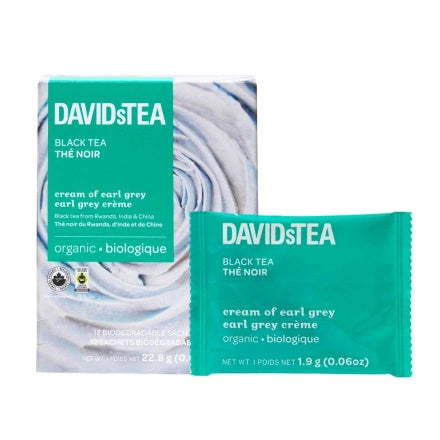 DAVIDsTEA Organic Cream of Earl Grey – 12 Sachets
