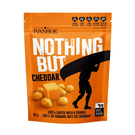 Ivanhoe Nothing But Cheese – Cheddar | 18g or 60g | Keto, Gluten-Free, 100% Canadian Cheese Snack - Healthily Ever After