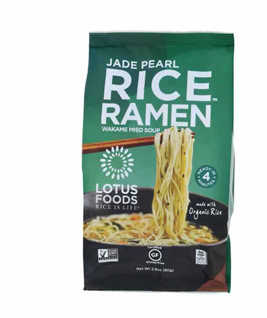 Jade Pearl Rice Ramen with Wakame Miso Soup – 80g | Organic, Gluten-Free, Vegan | Ready in 4 Minutes - Healthily Ever After