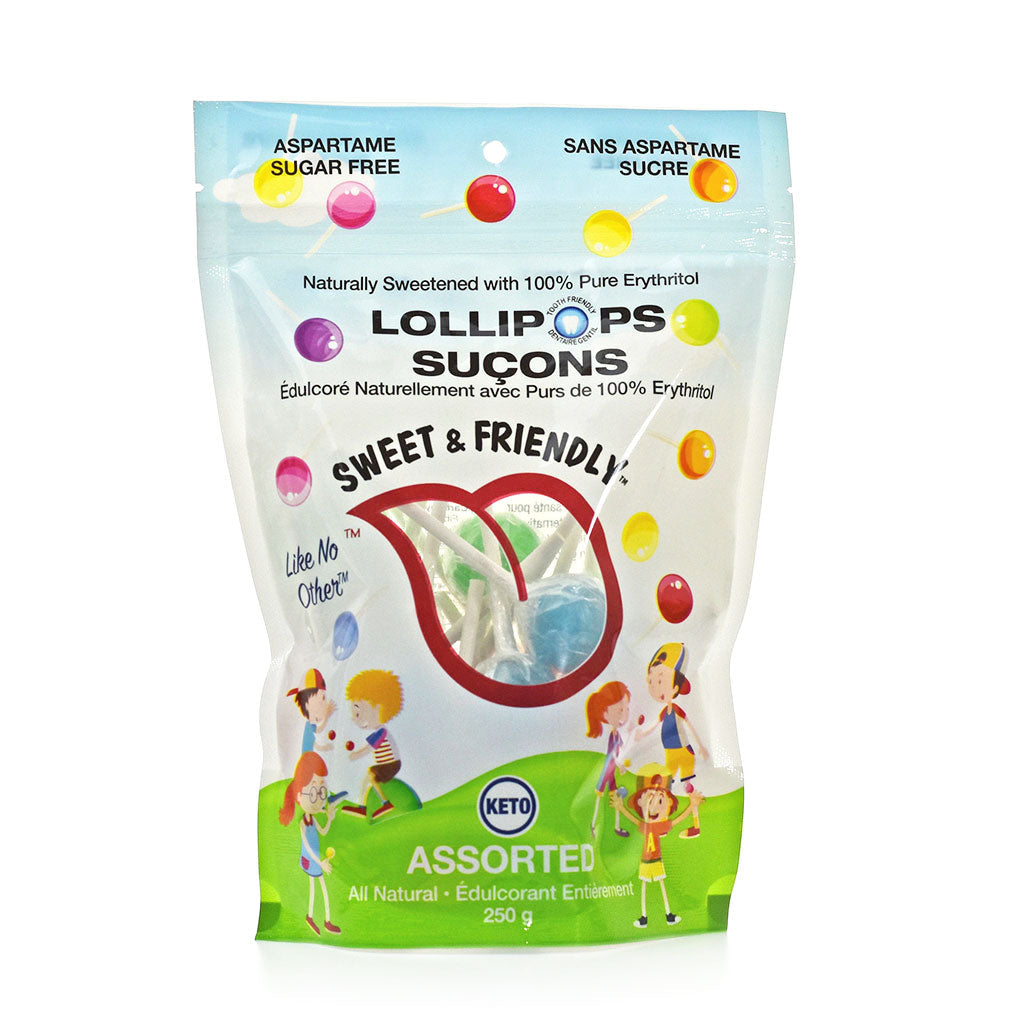 Sweet & Friendly Natural Sugar-Free Erythritol Lollipops | Keto, Vegan, Tooth-Friendly Treats | Aspartame-Free, Diabetic Safe | Healthily Ever After