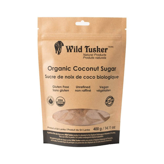 Organic Coconut Sugar – Wild Tusker 400g | Natural Low GI Sweetener | Vegan, Non-GMO, Gluten-Free