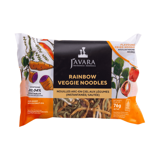 Javara Gourmet Veggie Noodles – Rainbow (Single Serve) | 76g | Instant Plant-Based Veggie Noodles