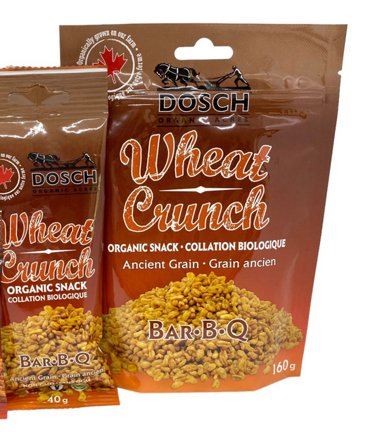 Dosch Organic Acres Wheat Crunch – Organic Bar-B-Q Snack | Vegan, Nut-Free, Kosher, Non-GMO (40g or 160g)