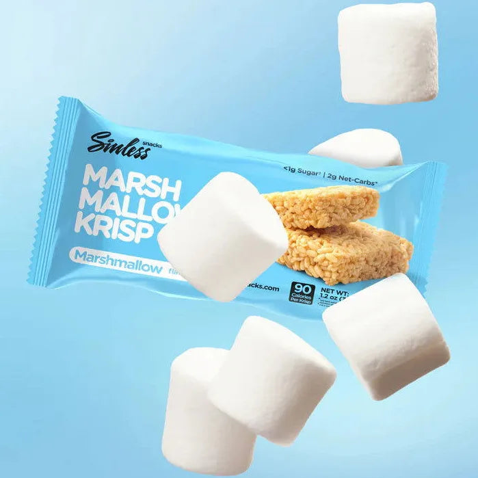 Marshmallow Krisp Protein Bar – Keto Friendly, Low Sugar, High Protein Snack | Sinless Snacks (Single Bar) - Healthily Ever After