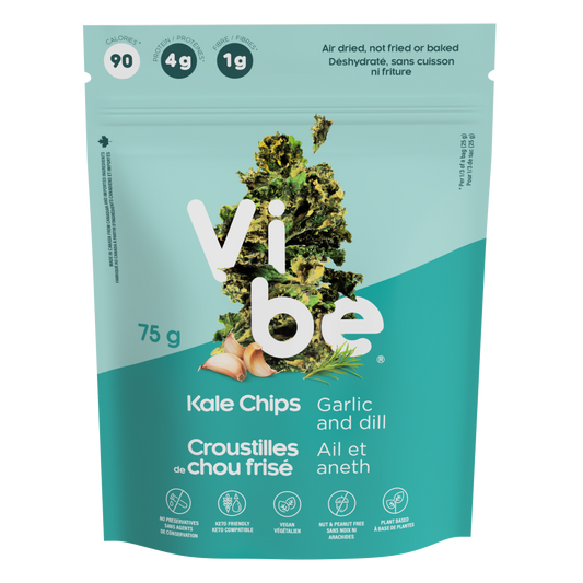 Vibe Kale Chips Garlic & Dill 75g – Case of 12