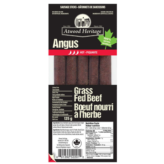 Atwood Heritage Meat Sticks Beef Hot 125g – Case of 6