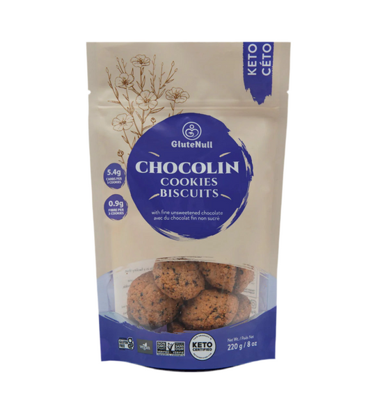 Glutenull Keto Cookies – Chocolin (220g) | Chocolate Coconut Keto Snack | Gluten-Free & Vegan