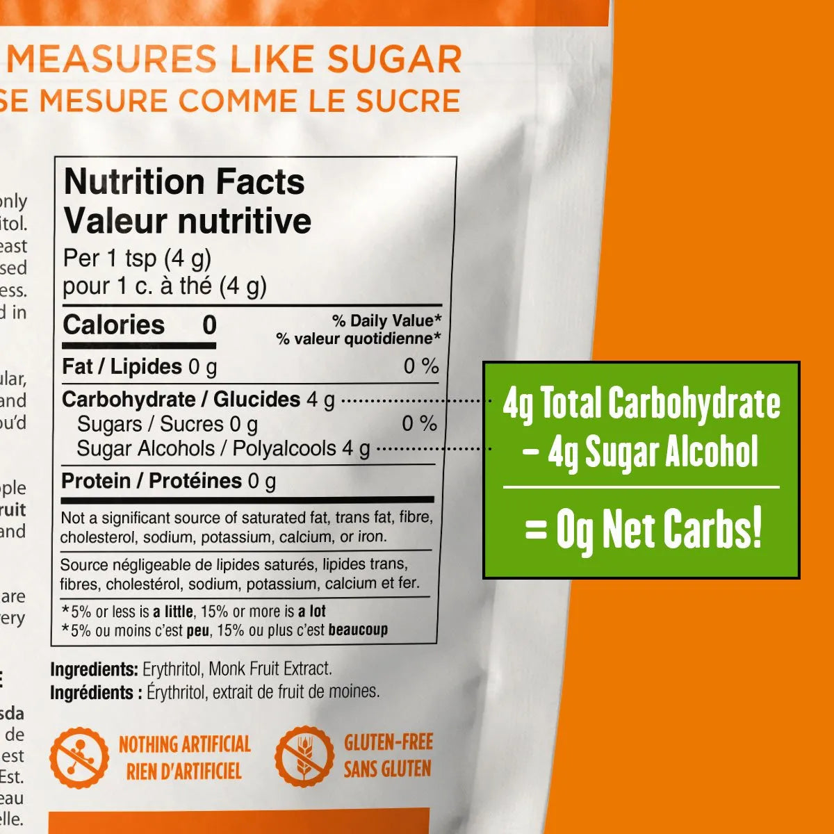 Krisda Monk Fruit Sweetener | Zero Sugar, Non-GMO, Keto-Friendly, Gluten-Free Natural Sweetener