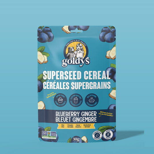 Goldy’s Superseed Cereal – Blueberry Ginger | Gluten Free, High Fiber, No Added Sugar (225g or 30g)
