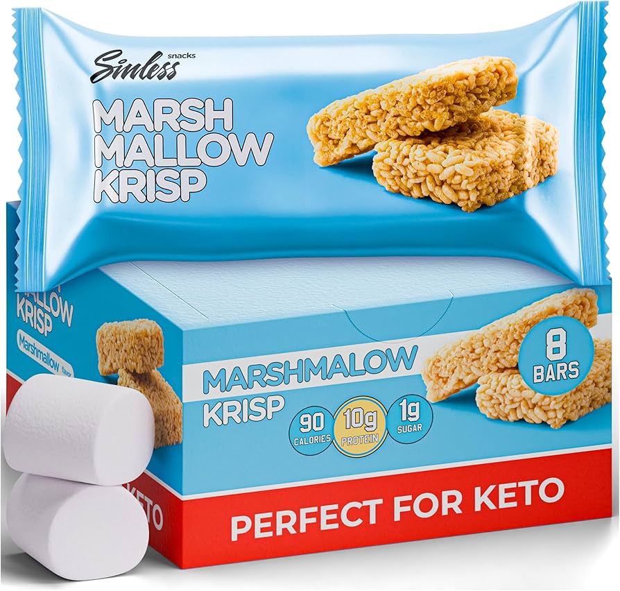 Marshmallow Krisp Protein Bar – Keto Friendly, Low Sugar, High Protein Snack | Sinless Snacks (Single Bar) - Healthily Ever After