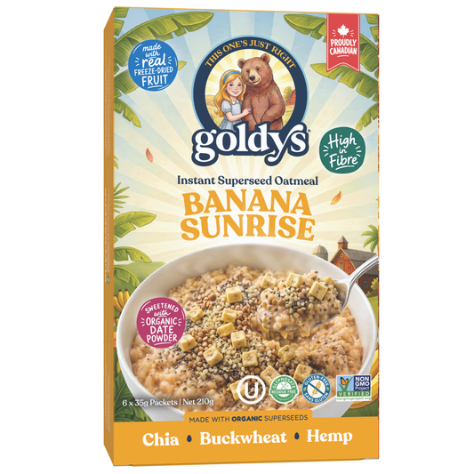 Goldys Superseed Oatmeal Banana Sunrise 35g 6ct – Case of 6