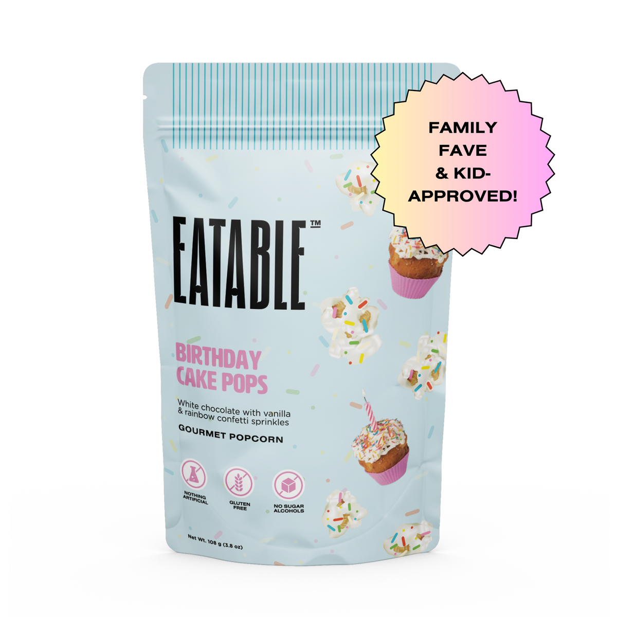Eatable Popcorn Birthday Cake Pops 108g – Case of 6