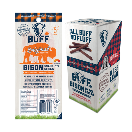 Buff Bison Snack Stick Original 125g – Case of 6