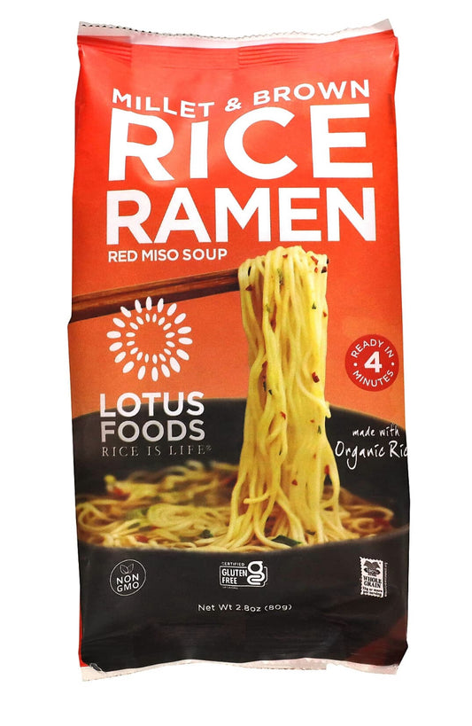 Millet & Brown Rice Ramen with Red Miso Soup – 80g | Whole Grain, Gluten-Free, Vegan | Ready in 4 Minutes - Healthily Ever After