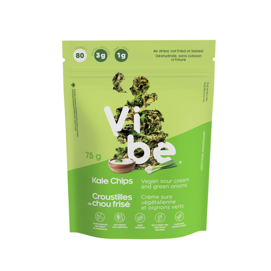 Vibe Kale Chips Sour Cream 75g – Case of 12