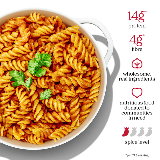 Chickapea One Pot Spiral Tomato Curry Pasta | Vegan, High Protein, Gluten-Free Dinner 198g - Healthily Ever After