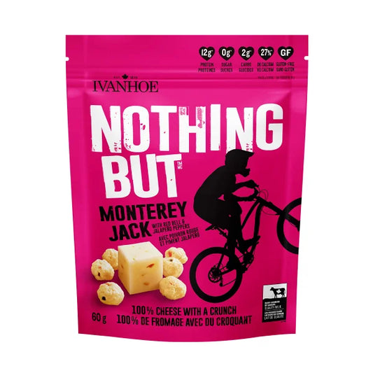 Ivanhoe Nothing But Cheese – Spicy Monterey Jack | 18g or 60g | Keto, Gluten-Free, Canadian Cheese with Jalapeño & Bell Pepper