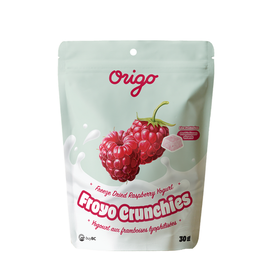 Origo Freeze-Dried Raspberry Yogurt Bites | Probiotic Snack | Grass-Fed Organic Dairy | Crunchy Yogurt Snack | Made in Canada - Healthily Ever After