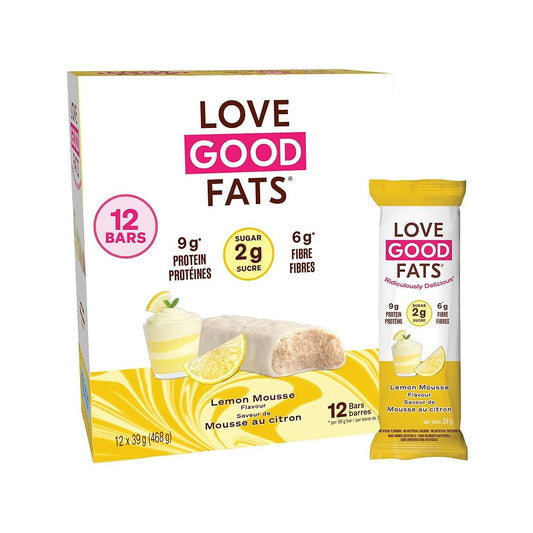 Love Good Fats Lemon Mousse Bar | Keto-Friendly, Gluten-Free, Low-Carb Snack