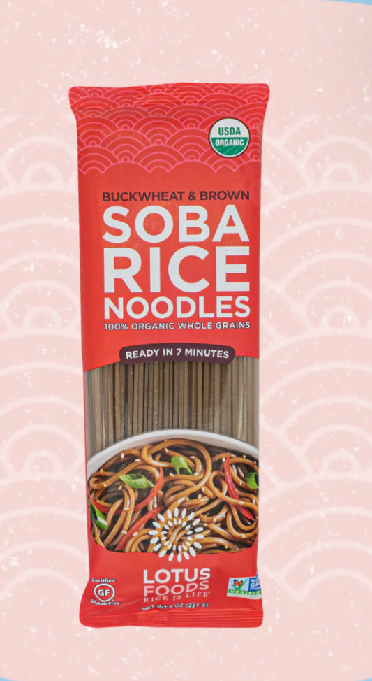 Soba Rice Noodles – Buckwheat & Brown Rice 227g | Gluten-Free, Whole Grain | Ideal for Broths, Stir-Fries & Cold Noodle Salads - Healthily Ever After