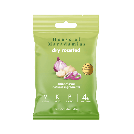 House of Macadamias Dry Roasted Macadamia Nuts – Savoury Onion | 40g or 113g | Keto, Vegan, Low Carb