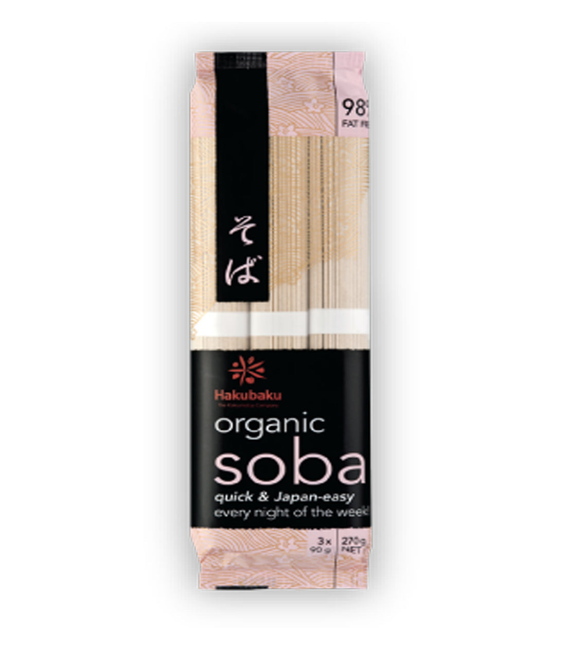 Hakubaku Organic Soba Buckwheat Noodles – Authentic Japanese Organic Wheat & Buckwheat Noodles (269g)