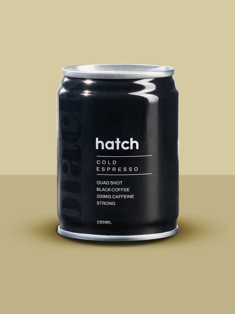 Hatch Cold Brew Cold Shots Black – 100ml | Strong Quad Shot Espresso Cold Brew | Vegan, Sugar-Free, Ready to Drink