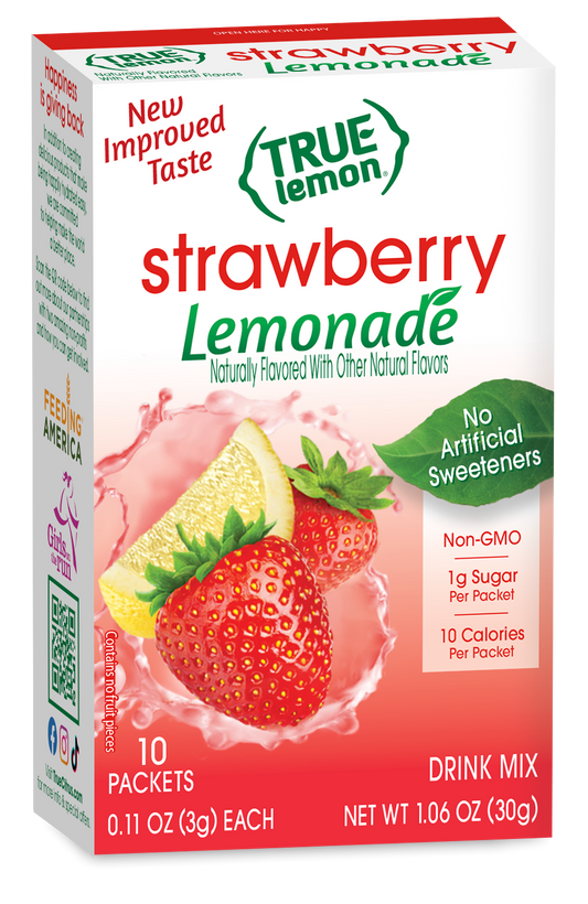 True Citrus Strawberry Lemonade – Low Sugar Natural Drink Mix