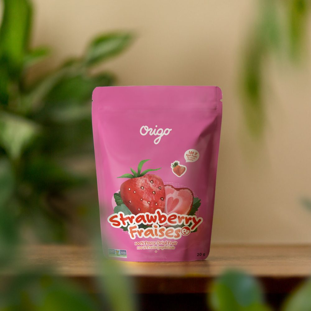 Origo Freeze-Dried Strawberries | 100% Real Fruit | No Sugar Added | Vegan, Gluten-Free, Non-GMO | Made in Canada Healthy Snack - Healthily Ever After