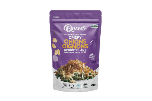 Queens Premium Garlic Pepper Crispy Onions 175g – Case of 12