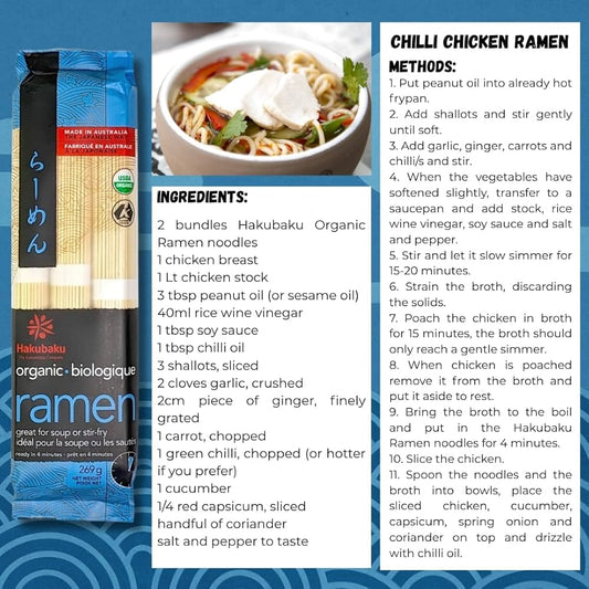 Hakubaku Organic Ramen Noodles – Authentic Japanese Organic Wheat Noodles (269g)