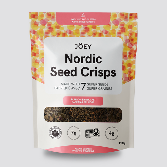 Jöey Nordic Seed Crisps – Saffron & Pink Salt | 110g | Organic, Gluten-Free, Vegan, Soy & Nut Free